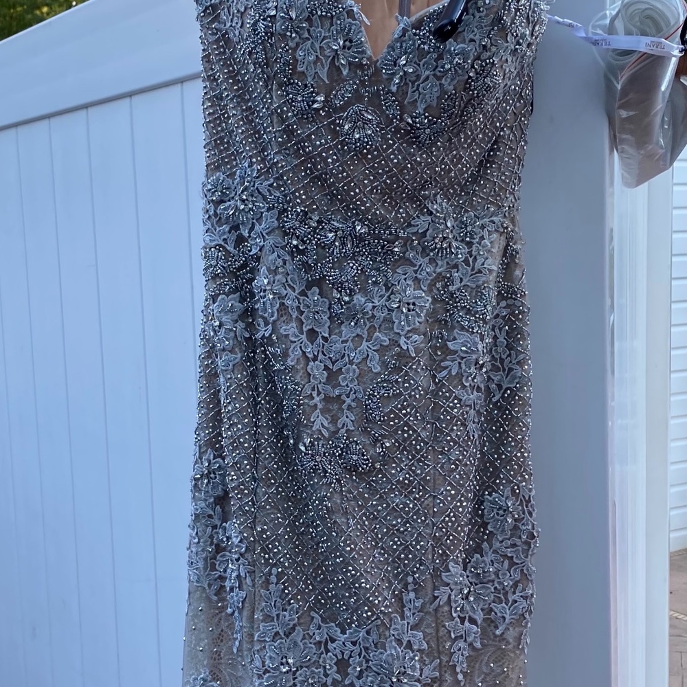 Terani Couture Silver Embellished Dress